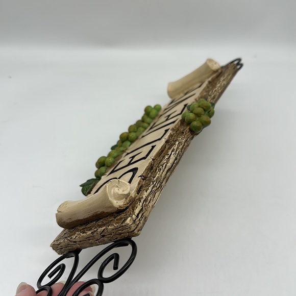 Believe Resin Molded Wall Art w/Scrolling Black Metal & 3D Grapes/Scrolled Sign - Picture 8 of 8